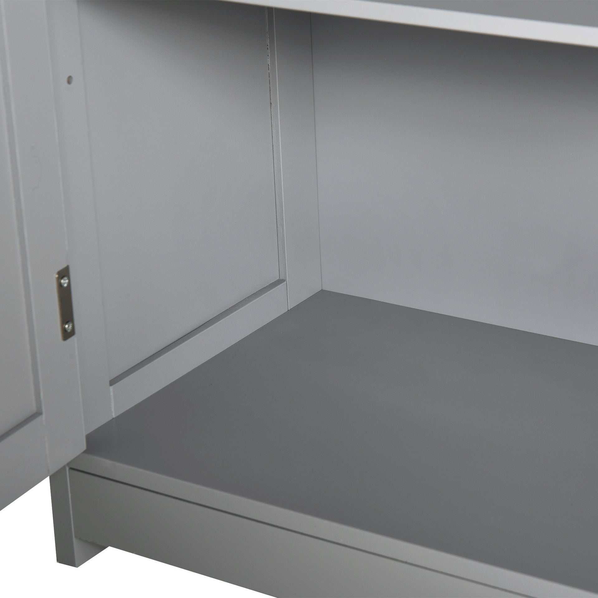 Kleankin Freestanding Bathroom Floor Cabinet, Wooden Bathroom Cabinet with 2 Doors, 2 Drawers and Adjustable Shelf, Gray