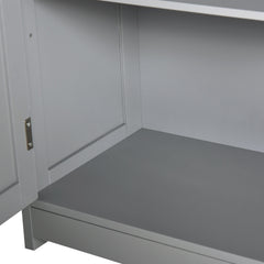 Kleankin Freestanding Bathroom Floor Cabinet, Wooden Bathroom Cabinet with 2 Doors, 2 Drawers and Adjustable Shelf, Gray
