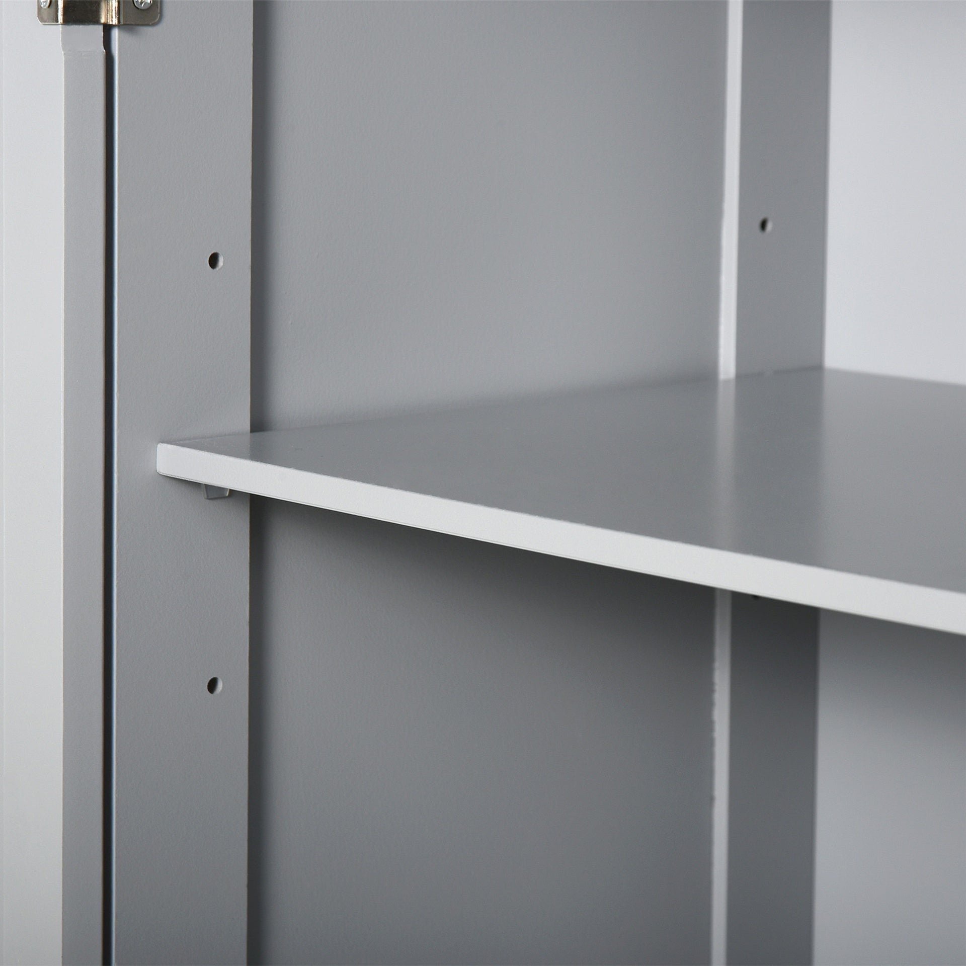 Kleankin Freestanding Bathroom Floor Cabinet, Wooden Bathroom Cabinet with 2 Doors, 2 Drawers and Adjustable Shelf, Gray