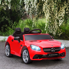 Aosom Mercedes SLC 300 Licensed Kids Electric Car with Remote Control, 12V Battery Powered Kids Ride on Car with Music, Lights, Suspension for 3-6 Years Old, Red