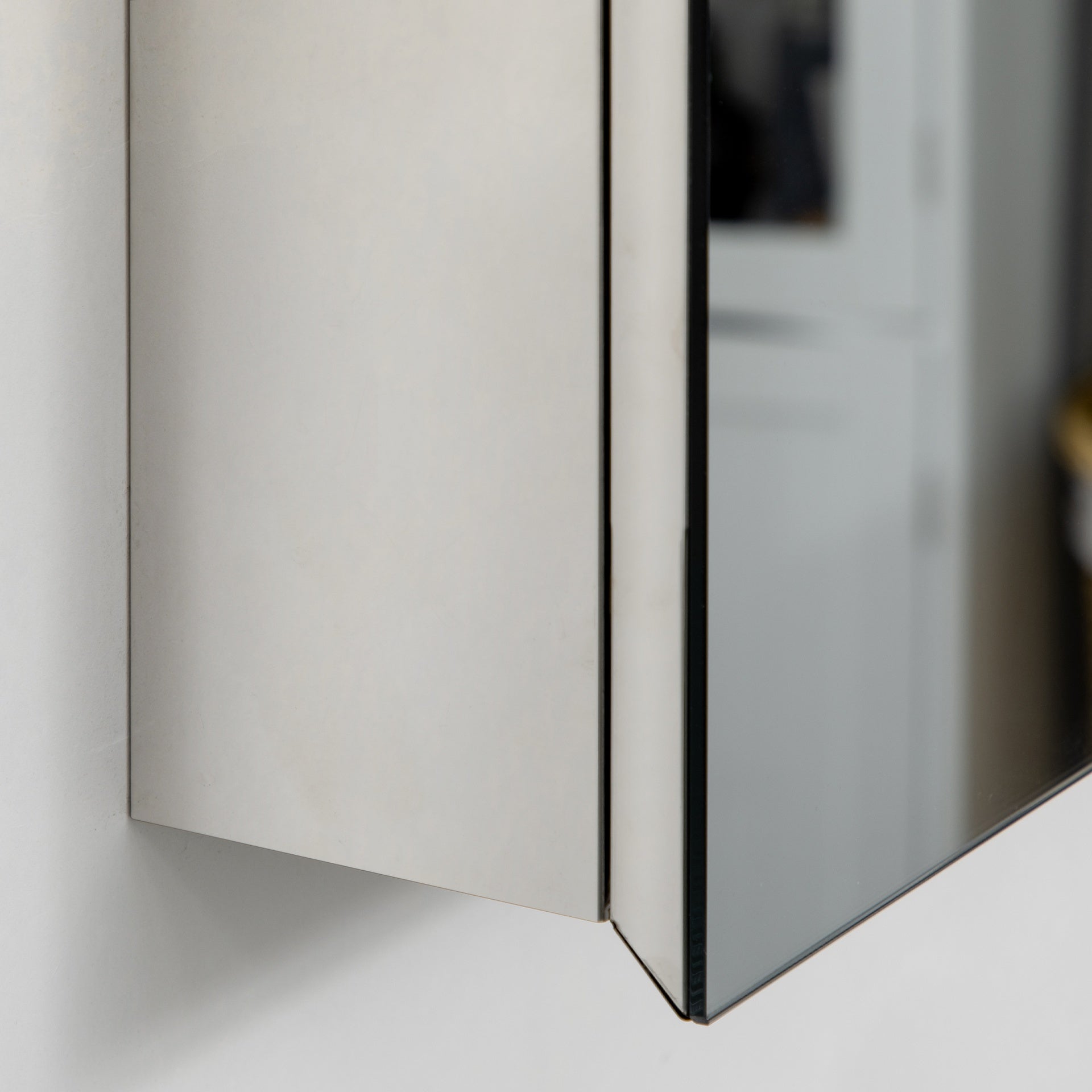 kleankin Wall Mounted Bathroom Medicine Cabinet with Hinged Door Storage Shelves for Living Room and Laundry Room Silver