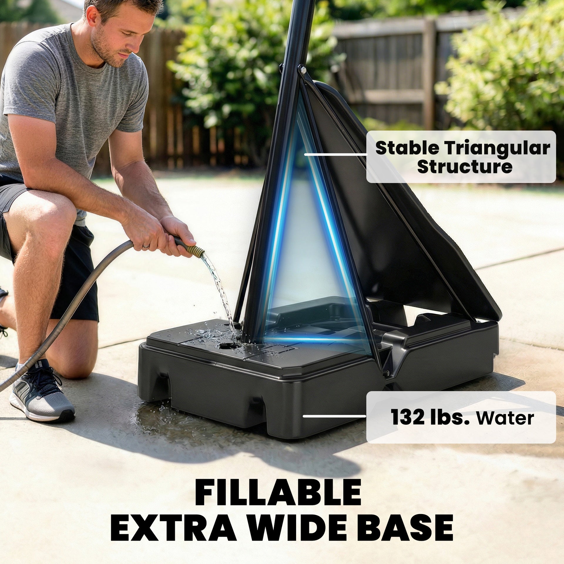 Soozier Portable Basketball Hoop Outdoor, 8-10ft Adjustable Basketball Goal, 47 Inch Shatterproof Backboard, Hand-Crank Lift