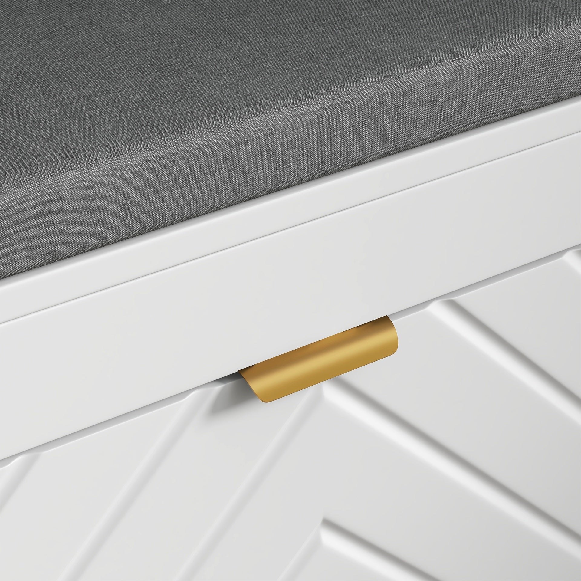 HOMCOM Narrow Storage Bench, Upholstered Entry Way Bench, Shoe Rack Bench with 2 Flip Drawers, 2 Vents for 8 Pairs of Shoes