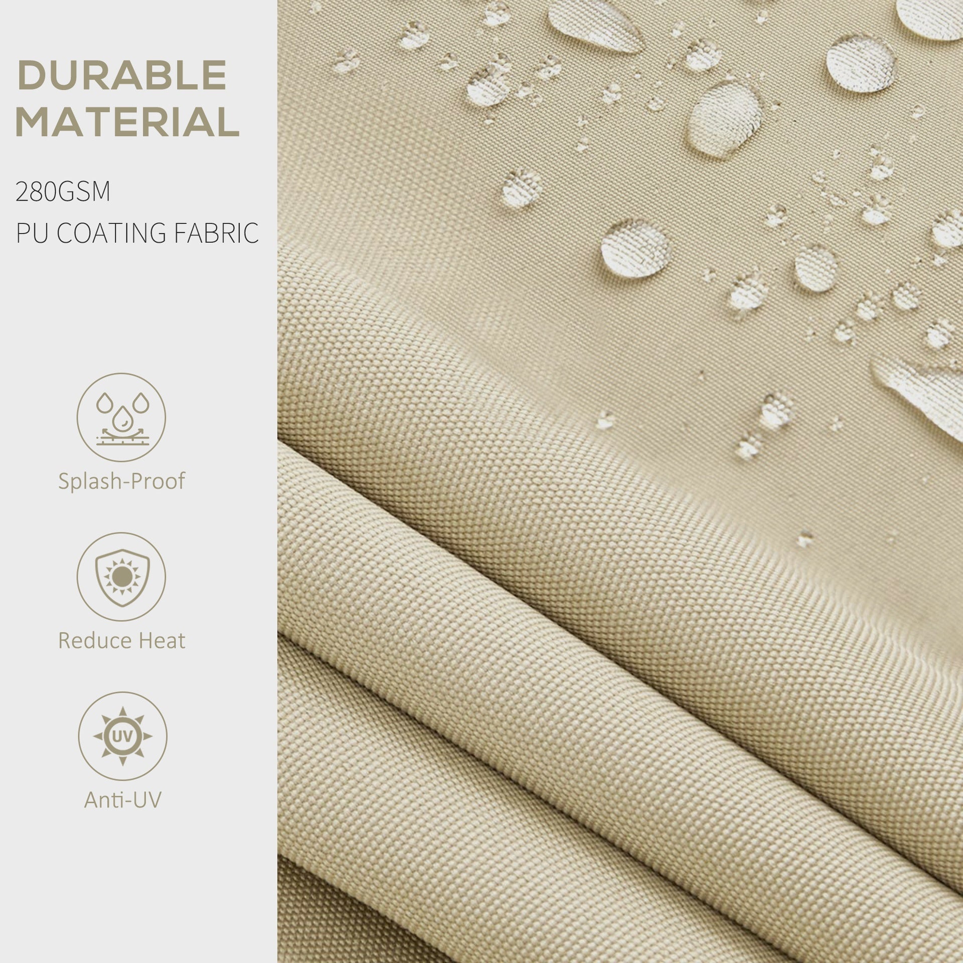 Outsunny 10' x 8' Retractable Awning, 280gsm UV Resistant Sunshade Shelter for Deck, Balcony, Yard, Beige