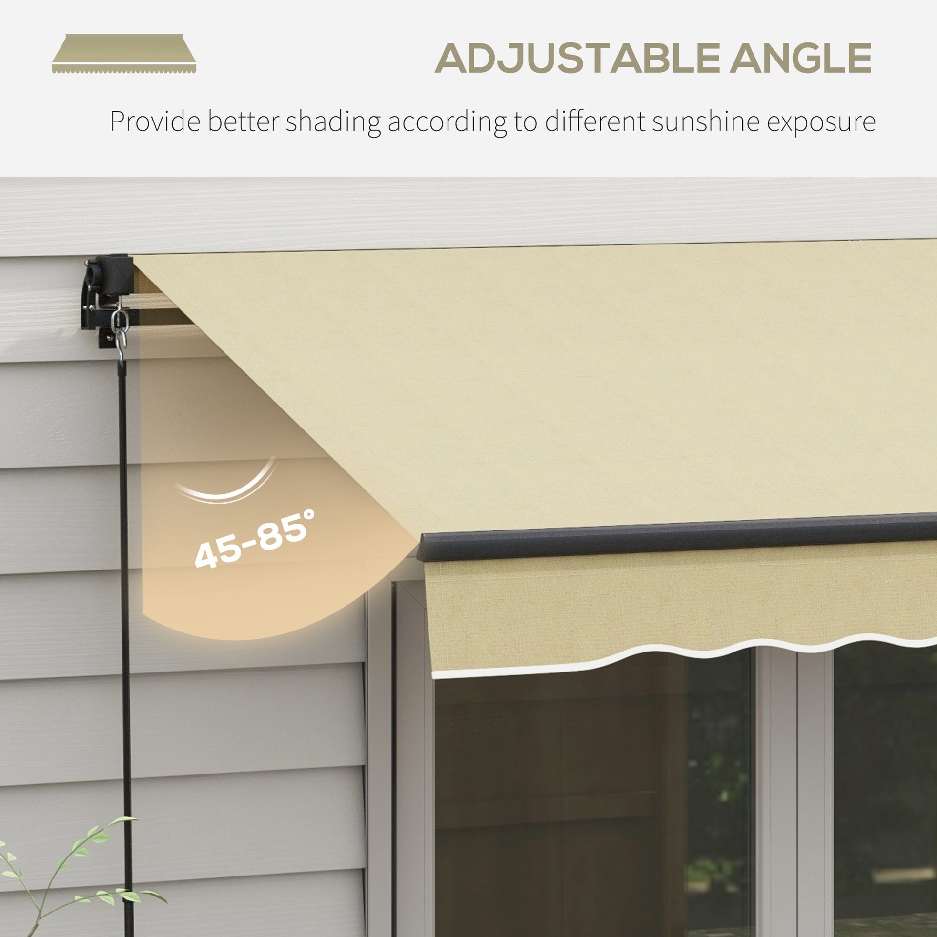 Outsunny 10' x 8' Retractable Awning, 280gsm UV Resistant Sunshade Shelter for Deck, Balcony, Yard, Beige