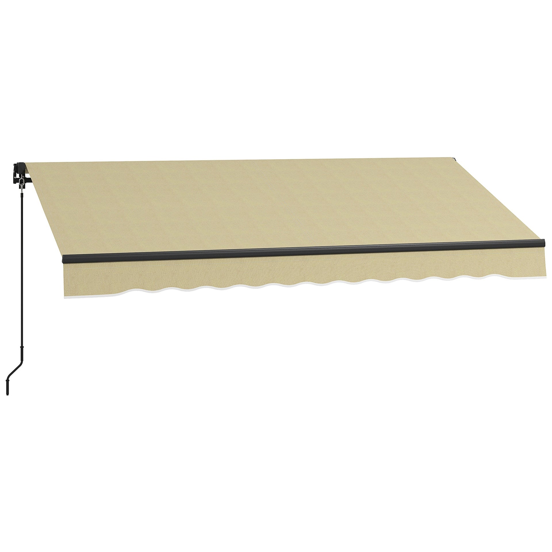 Outsunny 10' x 8' Retractable Awning, 280gsm UV Resistant Sunshade Shelter for Deck, Balcony, Yard, Beige