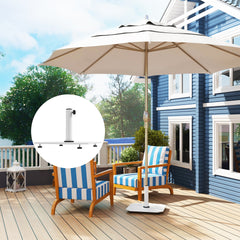 Outsunny Square Patio Umbrella Base, 41 lbs Metal Umbrella Stand Base with Adjustable Foot Pads, Heavy Duty Patio Umbrella Holder for 1.3"/1.5"/1.9" Umbrella Poles for Outdoor, Lawn, Poolside, White