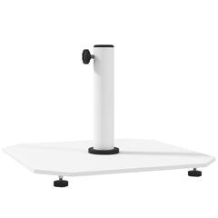 Outsunny Square Patio Umbrella Base, 41 lbs Metal Umbrella Stand Base with Adjustable Foot Pads, Heavy Duty Patio Umbrella Holder for 1.3"/1.5"/1.9" Umbrella Poles for Outdoor, Lawn, Poolside, White