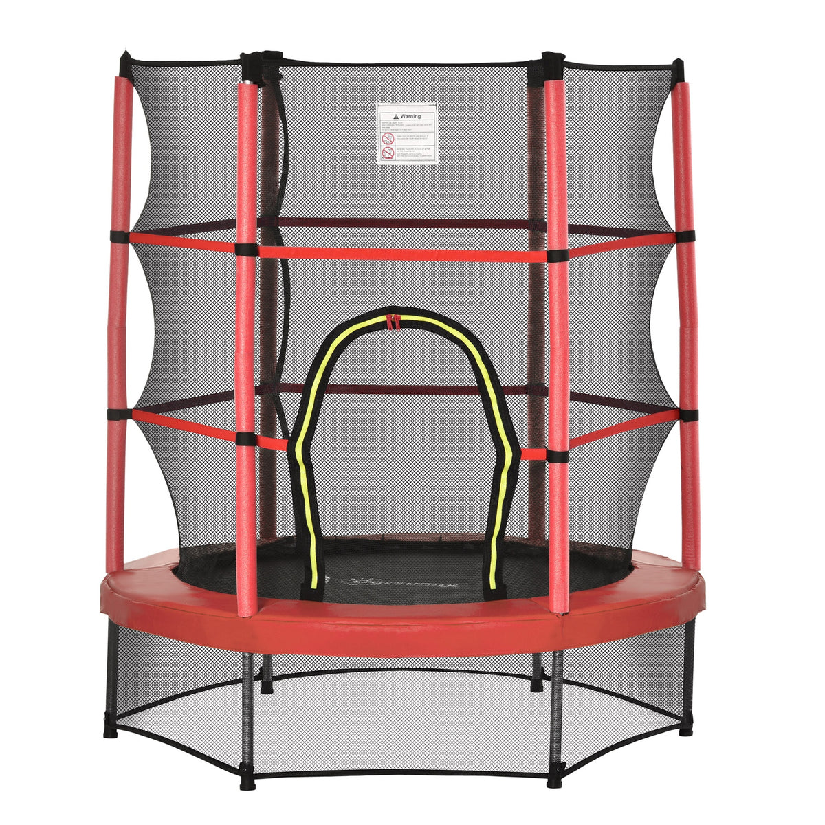 Outsunny Φ5FT Kids Trampoline with Enclosure Net for Age 3 to 6 Years Red