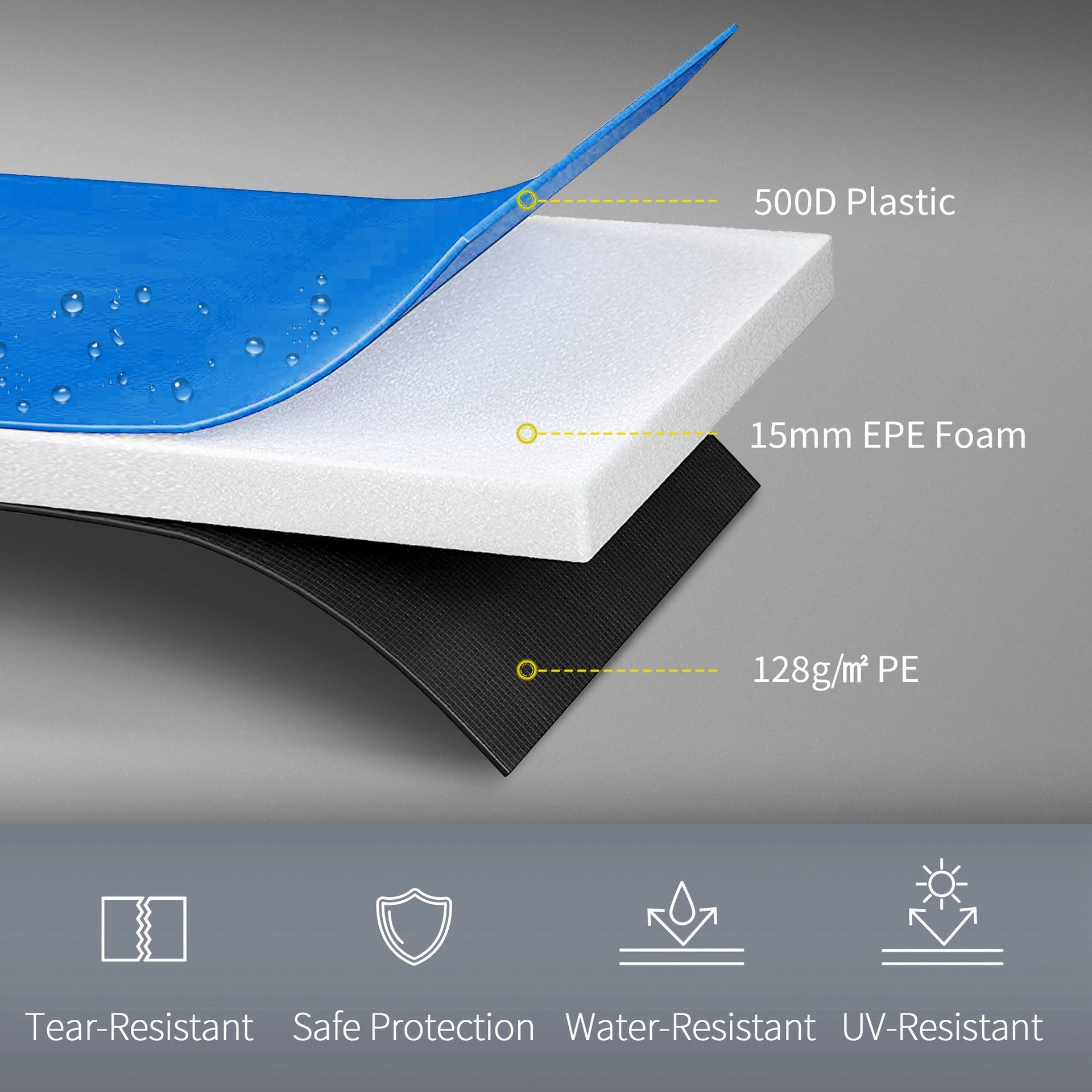 Soozier 12FT Trampoline Spring Cover, Safety Trampoline Pad Replacement, Waterproof and Tear Resistant, All Weather Trampoline Accessories, Multi Color