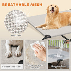 PawHut Elevated Dog Bed for Large Breeds Beige 60"L