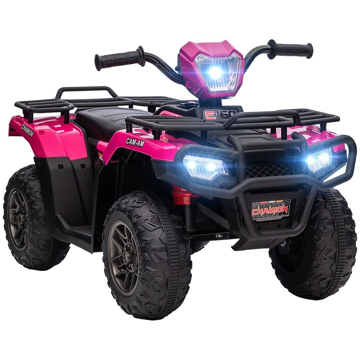 Aosom 12V Electric Toy Car with Forward Backward Function, Music, LED Headlights, for Ages 3-5 Years, Pink