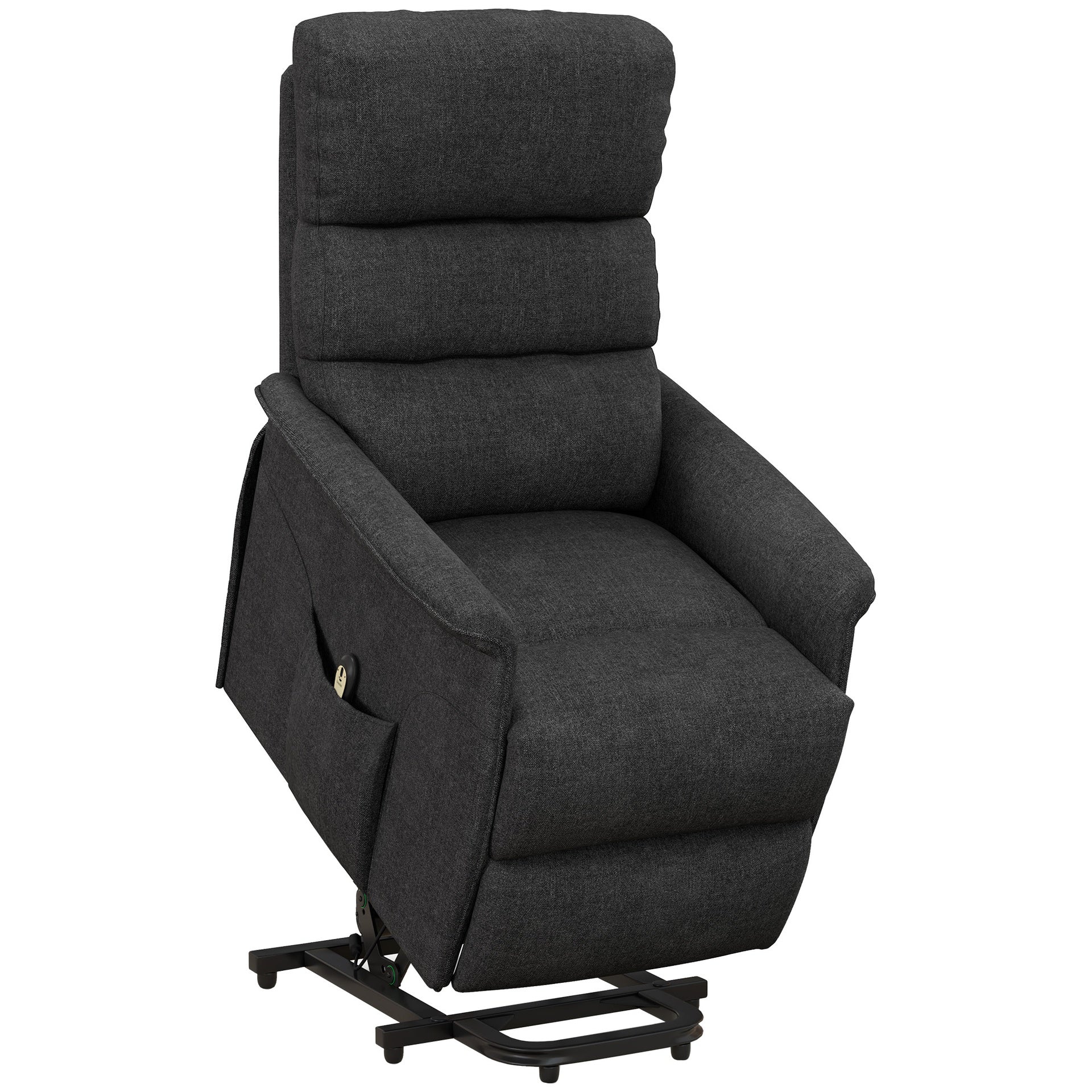 HOMCOM Power Lift Chair for Seniors, Electric Lift Recliner Chair with Remote Control, Side Pockets for Living Room, Black
