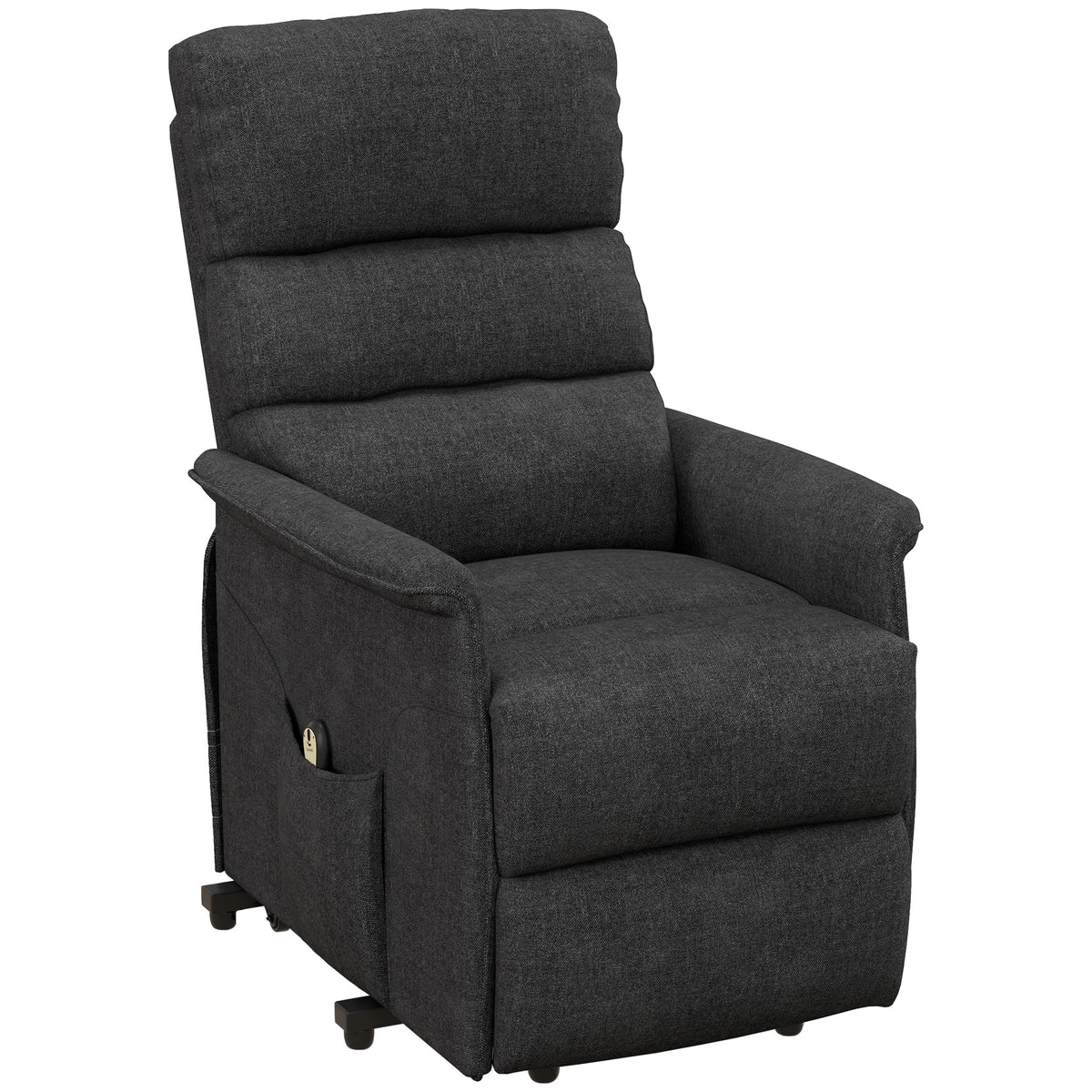 HOMCOM Power Lift Chair for Seniors, Electric Lift Recliner Chair with Remote Control, Side Pockets for Living Room, Black