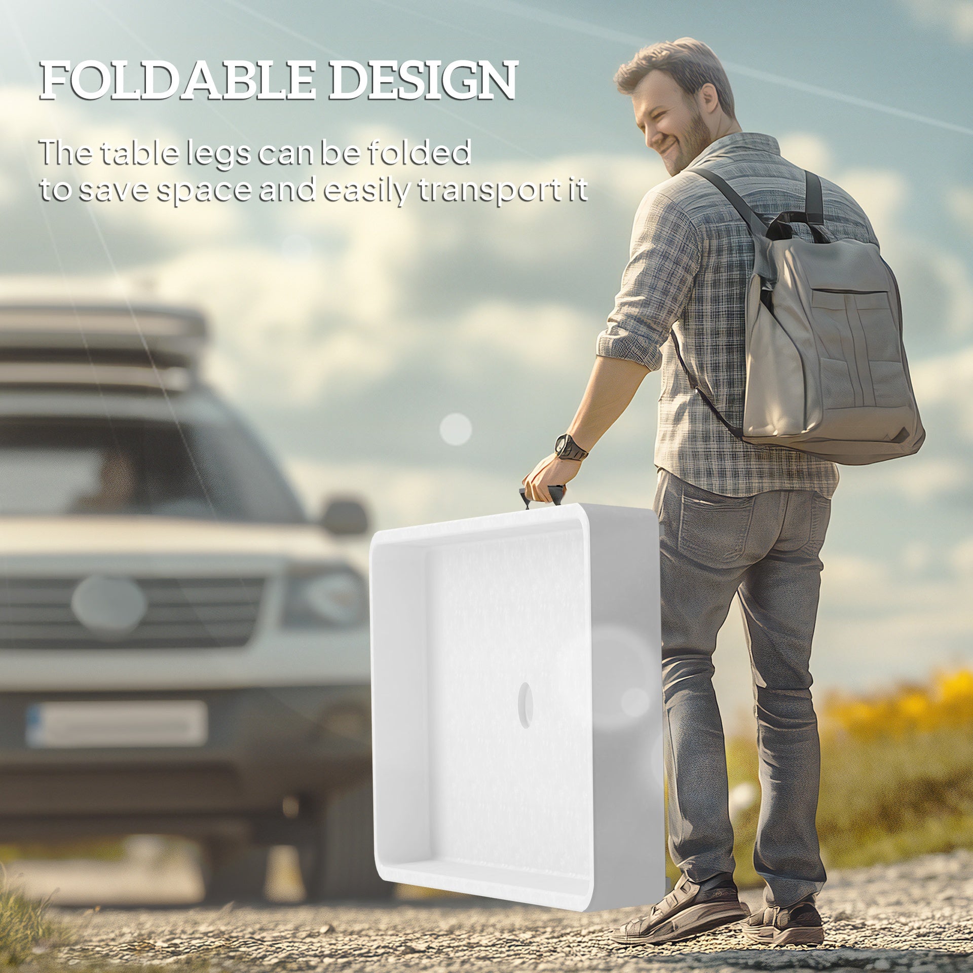 Outsunny 3.4ft Folding Ice Cooler Table with Drain, Fill and Chill Table Outdoor Table Cooler with Storage Shelf, Drink Cooler for Parties Picnic BBQ Camping Wedding, White