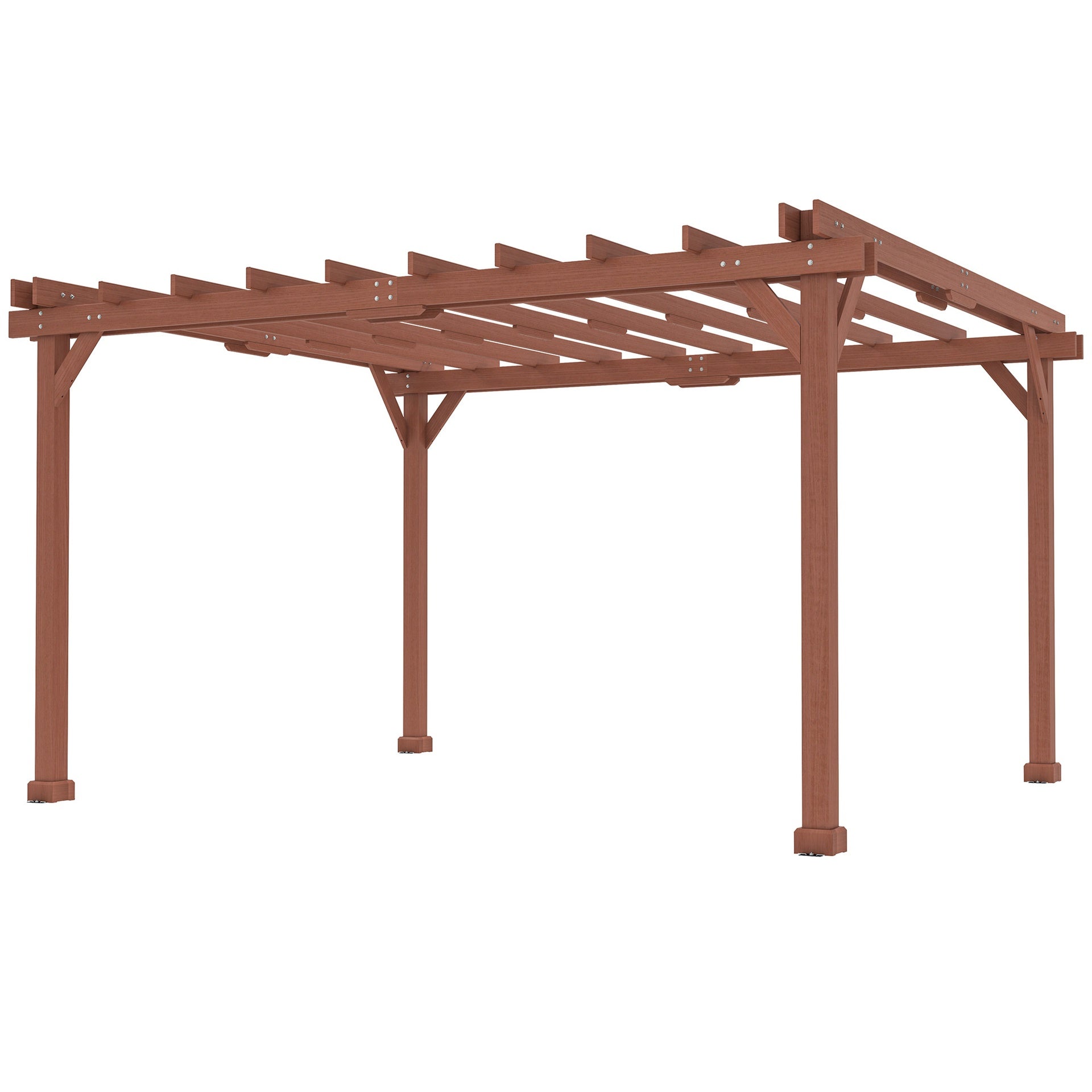 Outsunny 11' x 12.5' Outdoor Wood Pergola with Grape Trellis for Patio, Deck, Backyard, Lawn