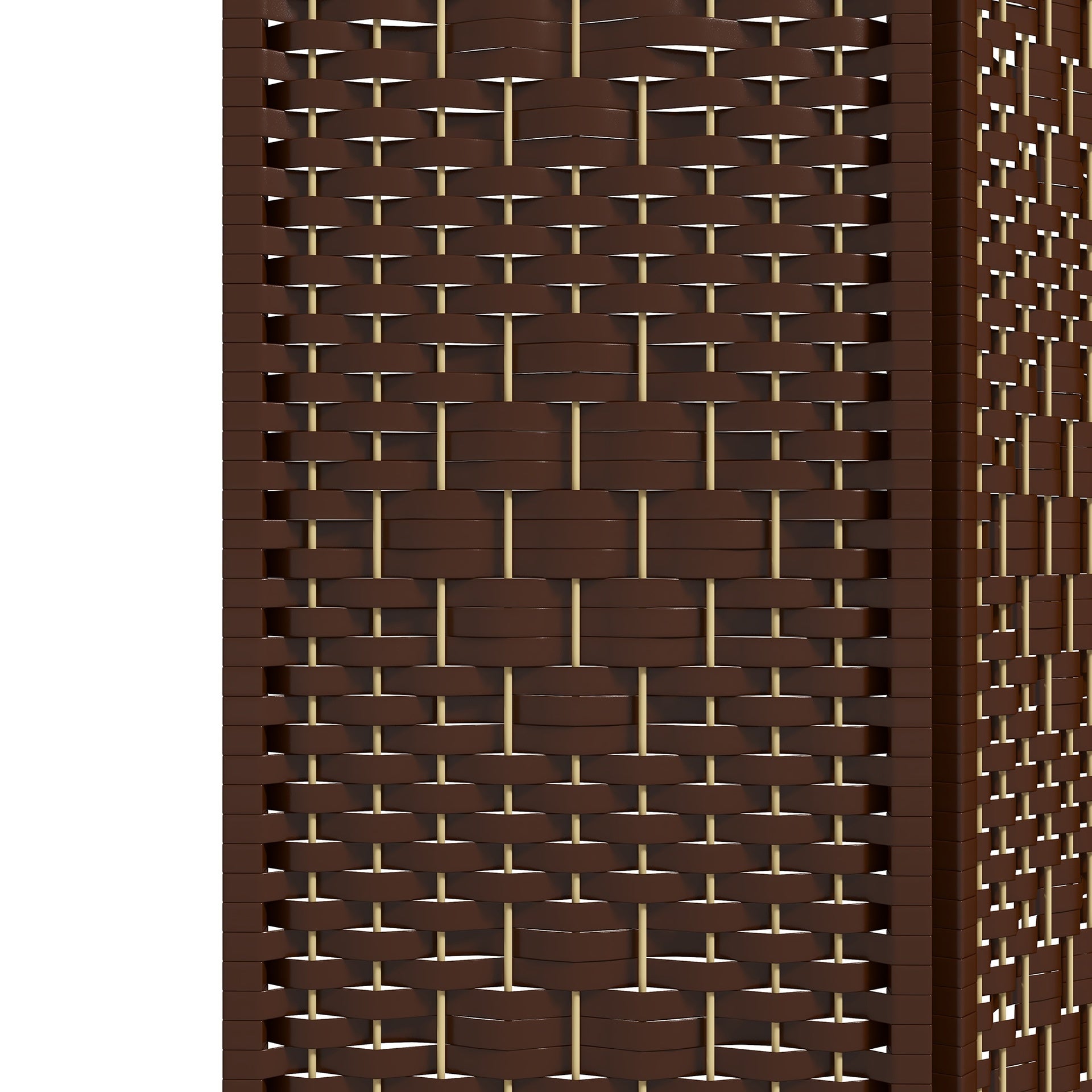HOMCOM 3 Panel Folding Room Divider Portable Privacy Screen Wave Fiber Room Partition for Home Office Brown