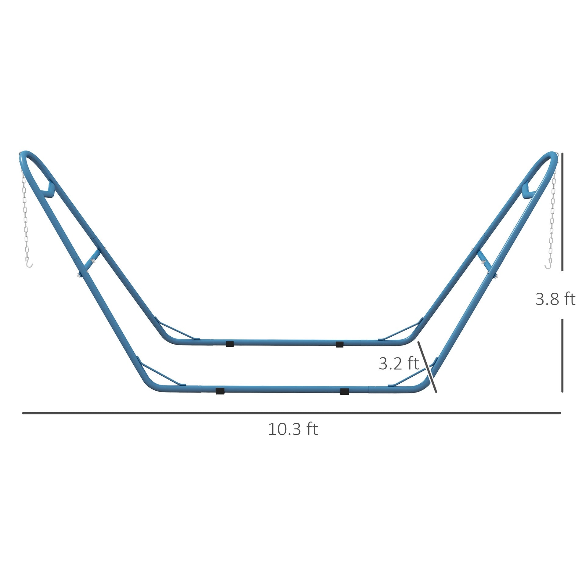 Outsunny Hammock Stand, Portable Adjustable Steel Frame Hammock Stand, Weather Resistant, 10.3', 550 lbs. Capacity, Blue