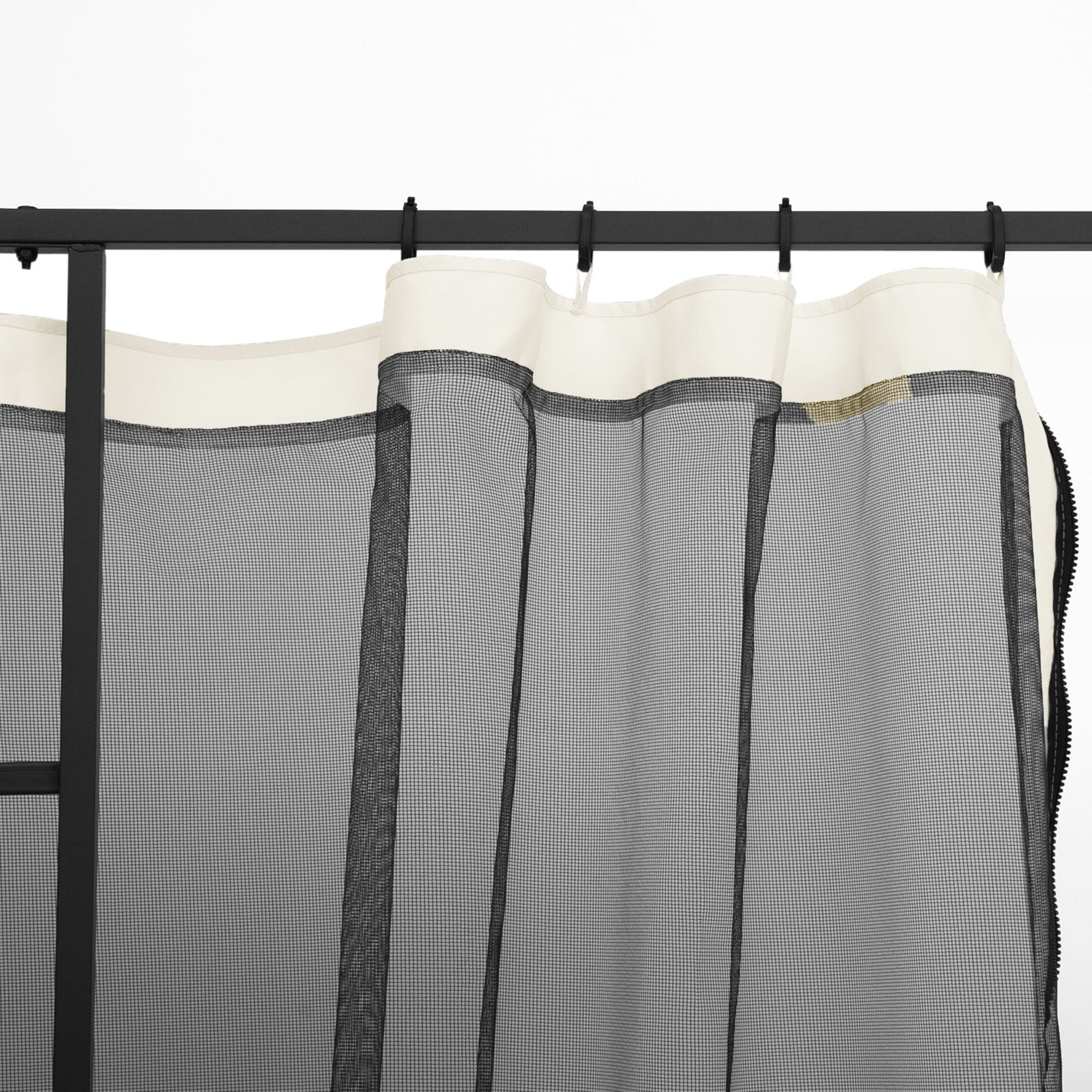 Outsunny Replacement Mesh Sidewall Netting for 10' x 10' Gazebos and Canopy Tents with Zippers, (Sidewall Only) White