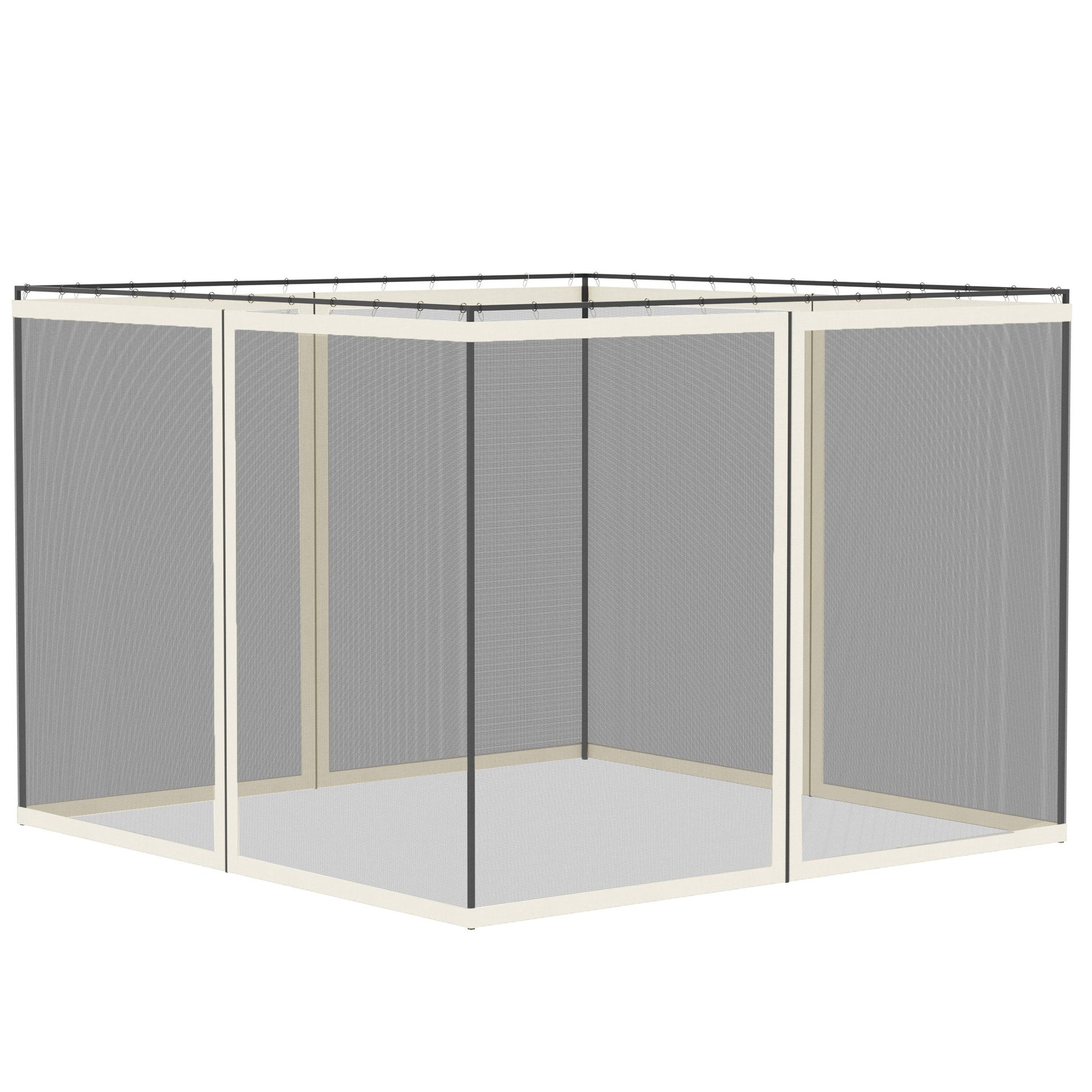 Outsunny Replacement Mesh Sidewall Netting for 10' x 10' Gazebos and Canopy Tents with Zippers, (Sidewall Only) White