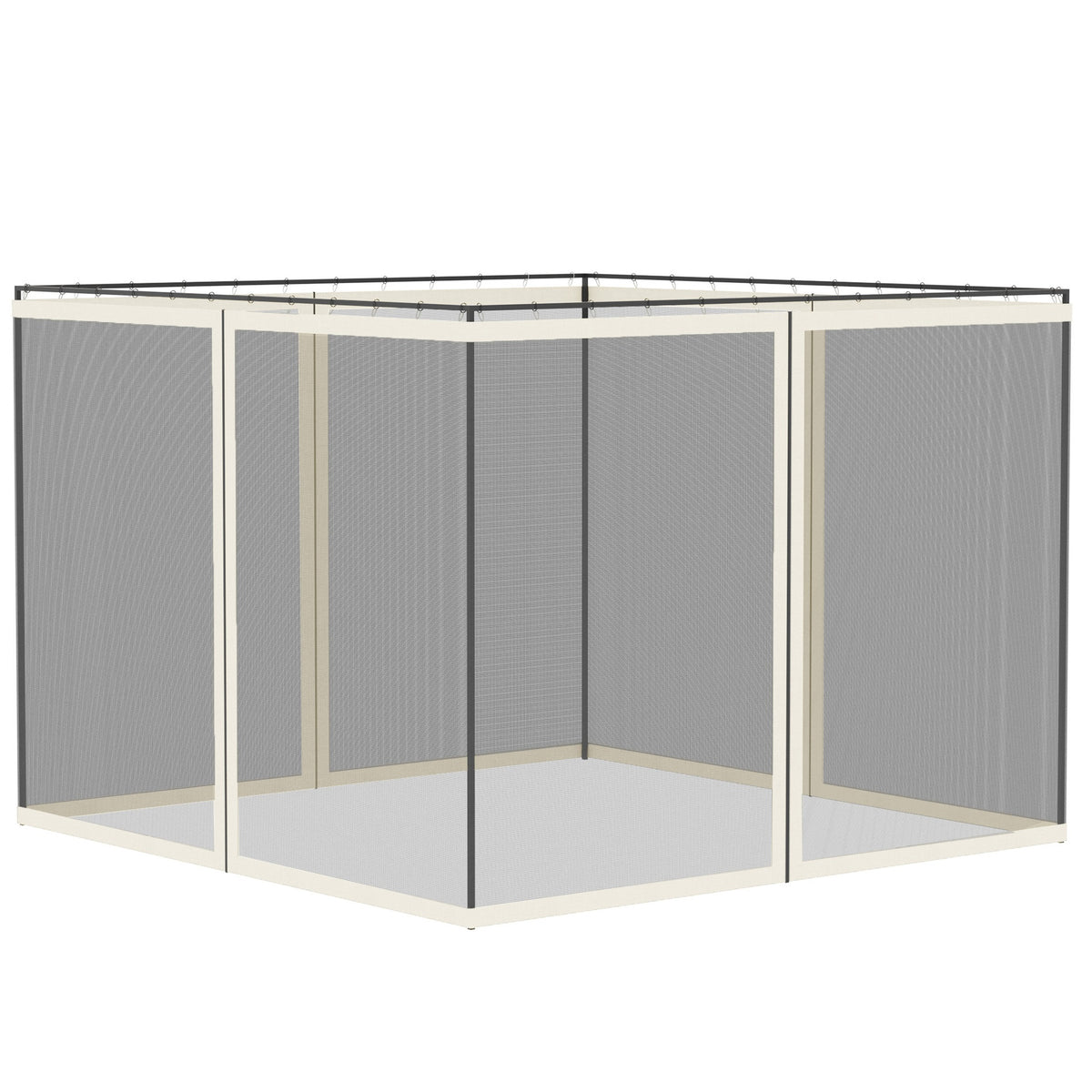 Outsunny Replacement Mesh Sidewall Netting for 10' x 10' Gazebos and Canopy Tents with Zippers, (Sidewall Only) White