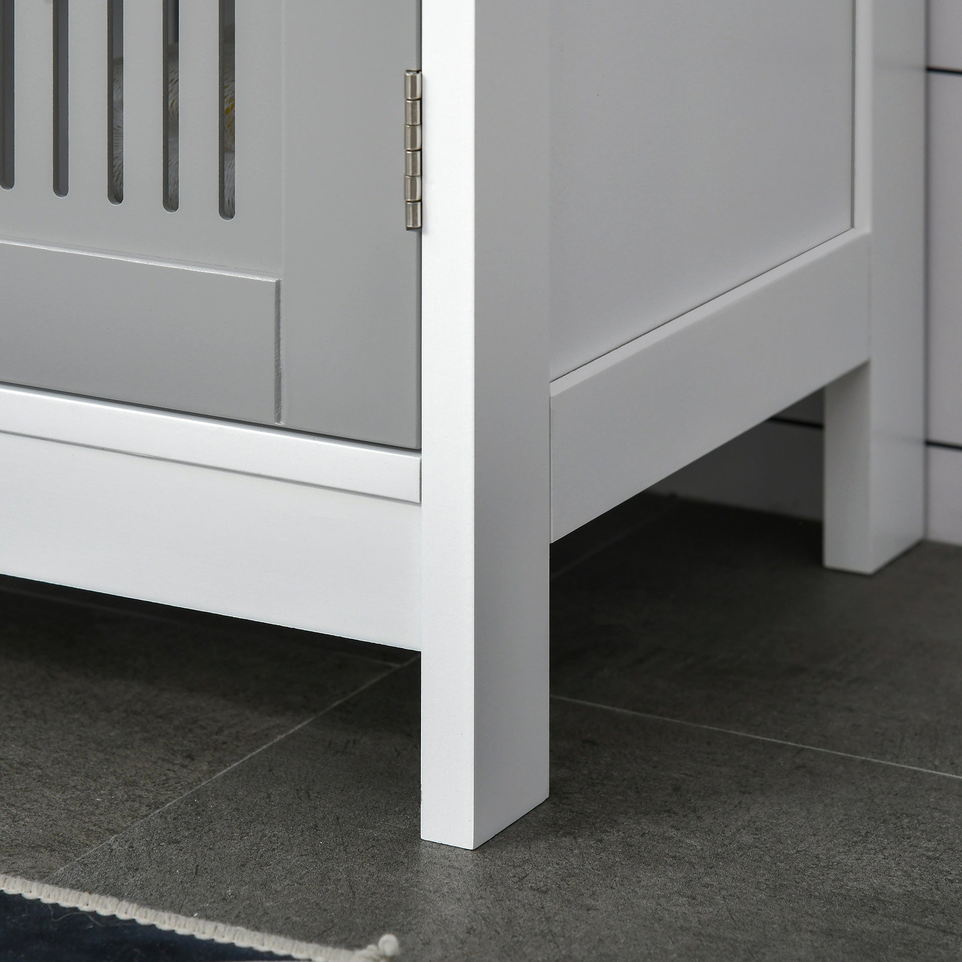 kleankin Under Sink Pedestal Storage Bathroom Cabinet, Gray White