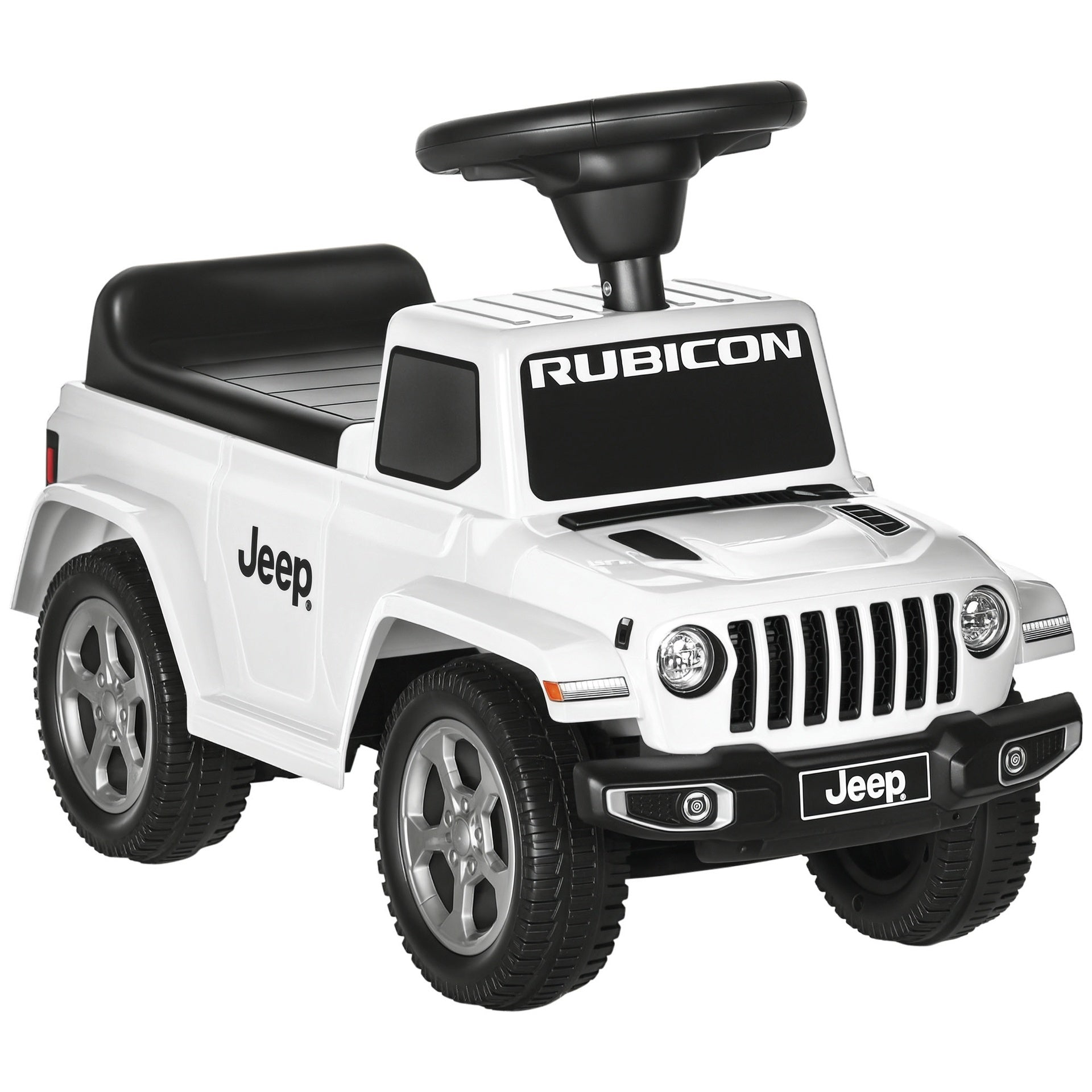 Aosom Kids Ride on Push Car, with Engine Sounds & Under-Seat Storage, Foot-to-Floor Ride on Sliding Car with Horn, Sit and Scoot Ride on Toy, Ages 1.5-3 Years, White