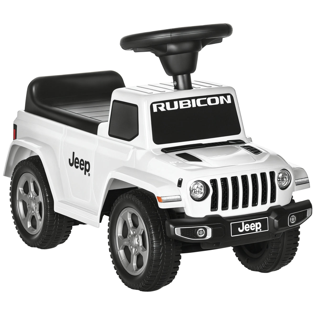 Aosom Kids Ride on Push Car, with Engine Sounds & Under-Seat Storage, Foot-to-Floor Ride on Sliding Car with Horn, Sit and Scoot Ride on Toy, Ages 1.5-3 Years, White