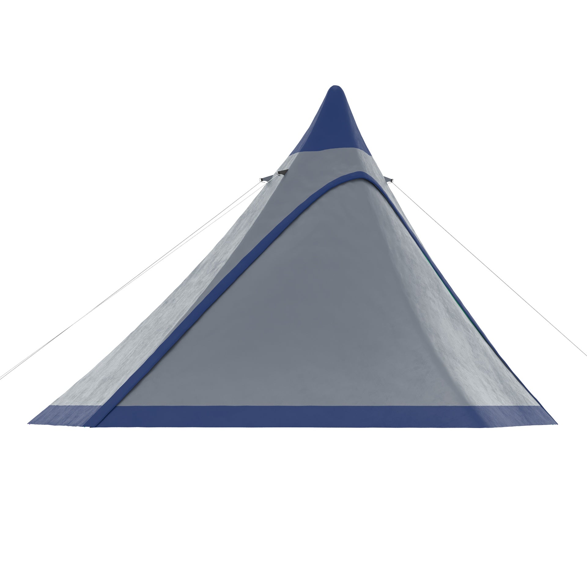 Outsunny 15.4'x15.4'x8.5' Teepee Tent, Waterproof Camping Tent with Porch Area, Floor and Carry Bag, for 2-3 Person Outdoor Backpacking Camping Hiking, Blue