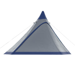 Outsunny 15.4'x15.4'x8.5' Teepee Tent, Waterproof Camping Tent with Porch Area, Floor and Carry Bag, for 2-3 Person Outdoor Backpacking Camping Hiking, Blue