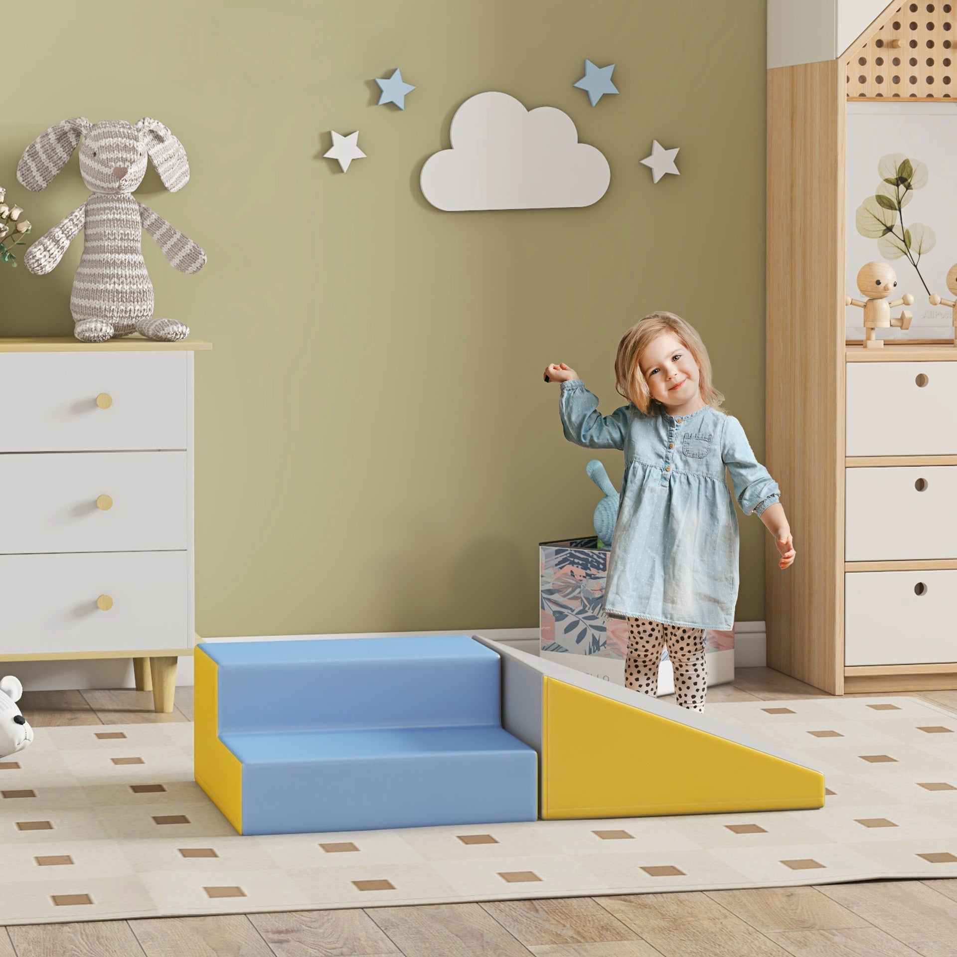 Soozier 2 Piece Climb and Crawl Activity Play Set, Contemporary