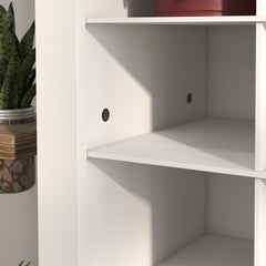 HOMCOM 71" Shoe Storage Cabinet with 3 Heights of Open Cubes for 36 Pairs, Narrow Shoe Organizer, White