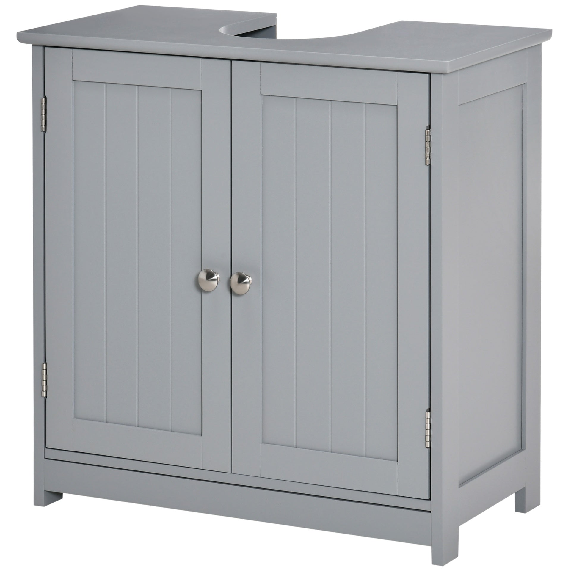 kleankin Bathroom Vanities, Bathroom Sink Cabinets with U-Shape Cut-Out and Adjustable Internal Shelf, Gray