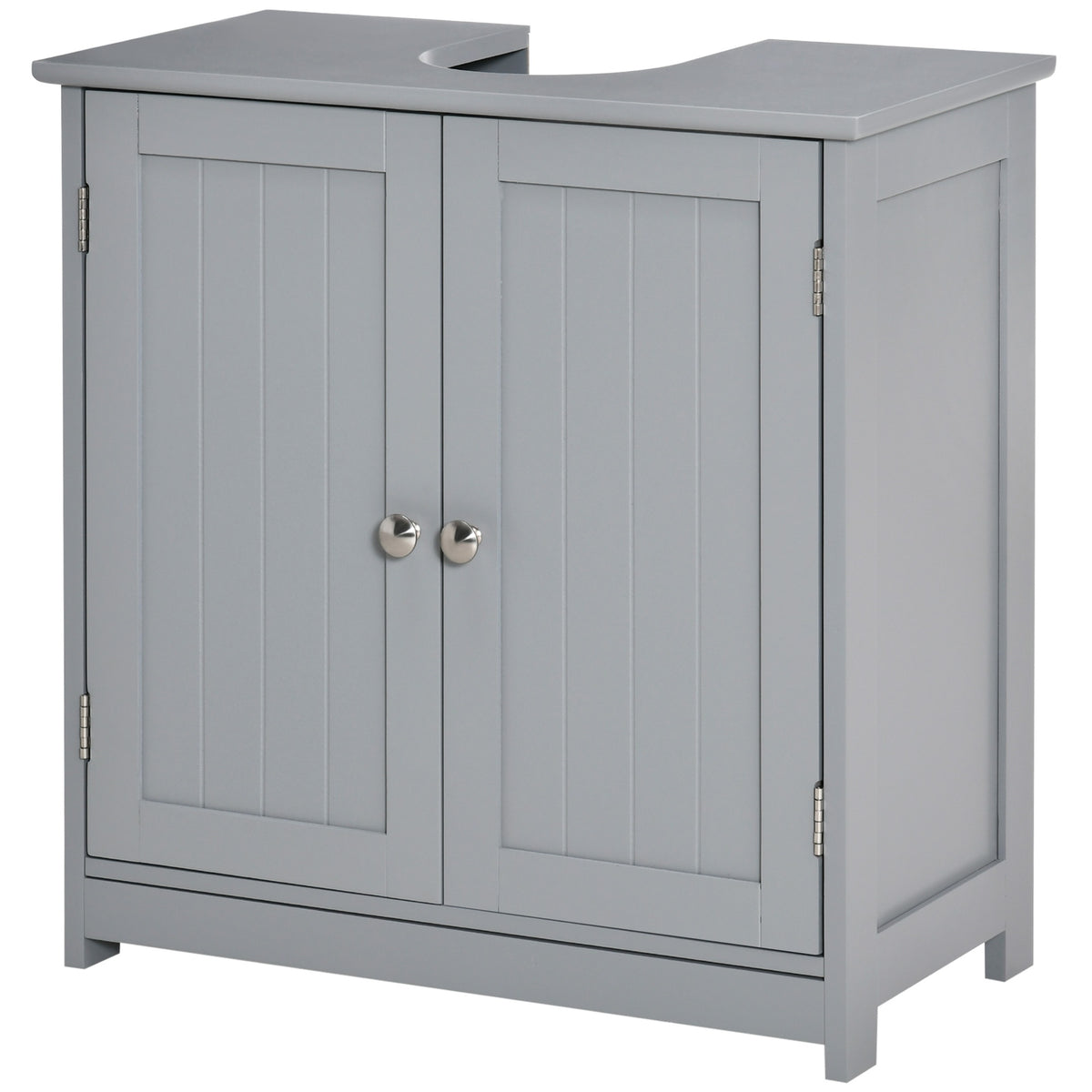 kleankin Bathroom Vanities, Bathroom Sink Cabinets with U-Shape Cut-Out and Adjustable Internal Shelf, Gray