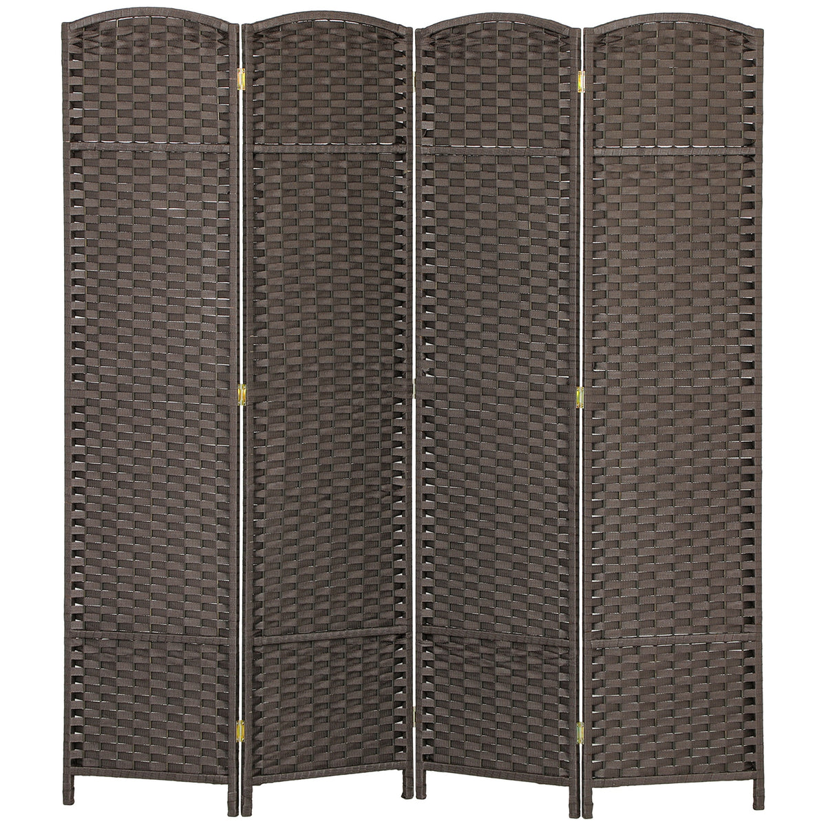 HOMCOM Folding Room Divider Screen 4 Panel 5.6 ' Tall Privacy Screen Freestanding Room Partition for Home Office, Brown
