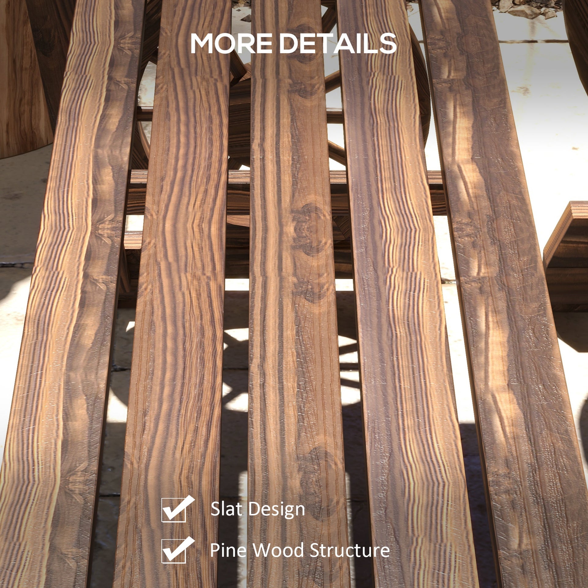 Outsunny Patio Table and Chairs for 4 People, Wagon Wheel Design, Outdoor Furniture Set for Backyard, Garden, Carbonized