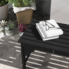 Outsunny Slatted Wooden Garden Bench, Curved Seat Front Porch Bench, Black