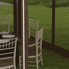 Outsunny 12' x 12' Pop Up Canopy Tent with Netting and Carry Bag, Instant Sun Shelter with 137 sq.ft Shade, Dark Brown