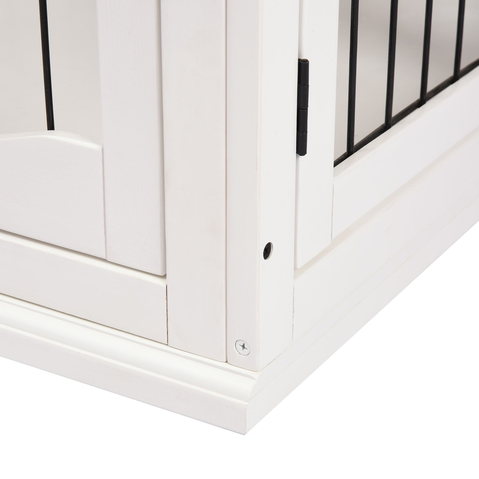 PawHut Dog Crate Furniture, 32" Small Dog Cage End Table with 2 Doors, Lockable Door, Puppy Kennel Indoor, White