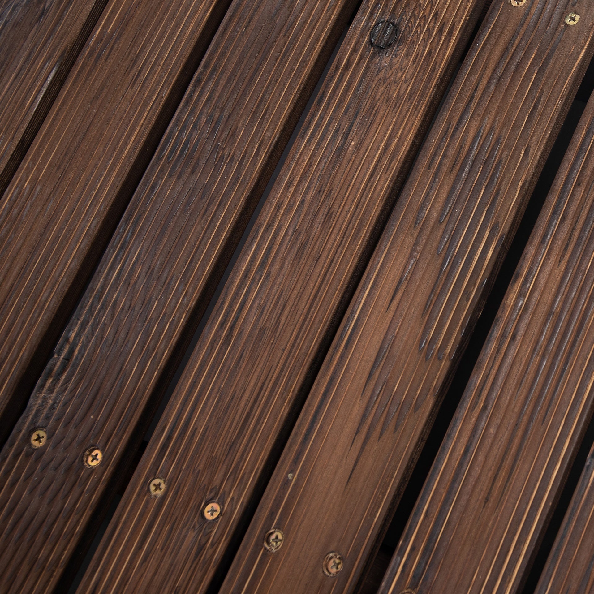 Outsunny 7' Garden Bridge with Pine Wood and Stained Finish for Backyard Ponds Creeks Streams Wood