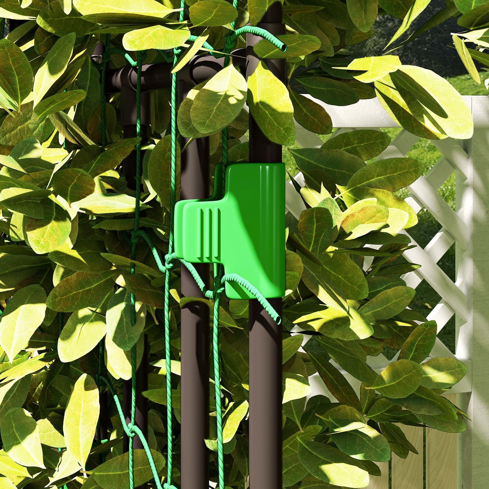 Outsunny Garden Arch Trellis, 8 FT Tall Metal Plant Trellis Support with Climbing Net, Cucumber Trellis for Climbing Plants