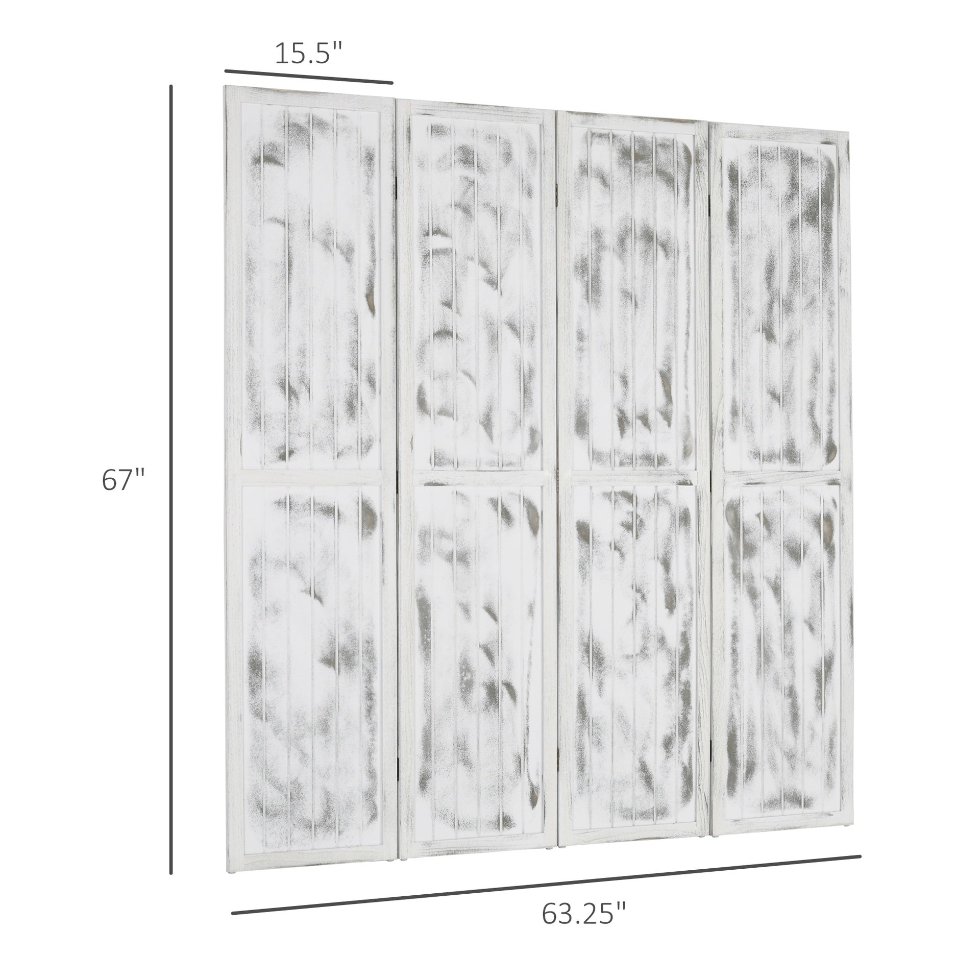 HOMCOM Screen Divider Room Divider Screen with Foldable Design for Indoor Bedroom Office 5.5' Rustic White