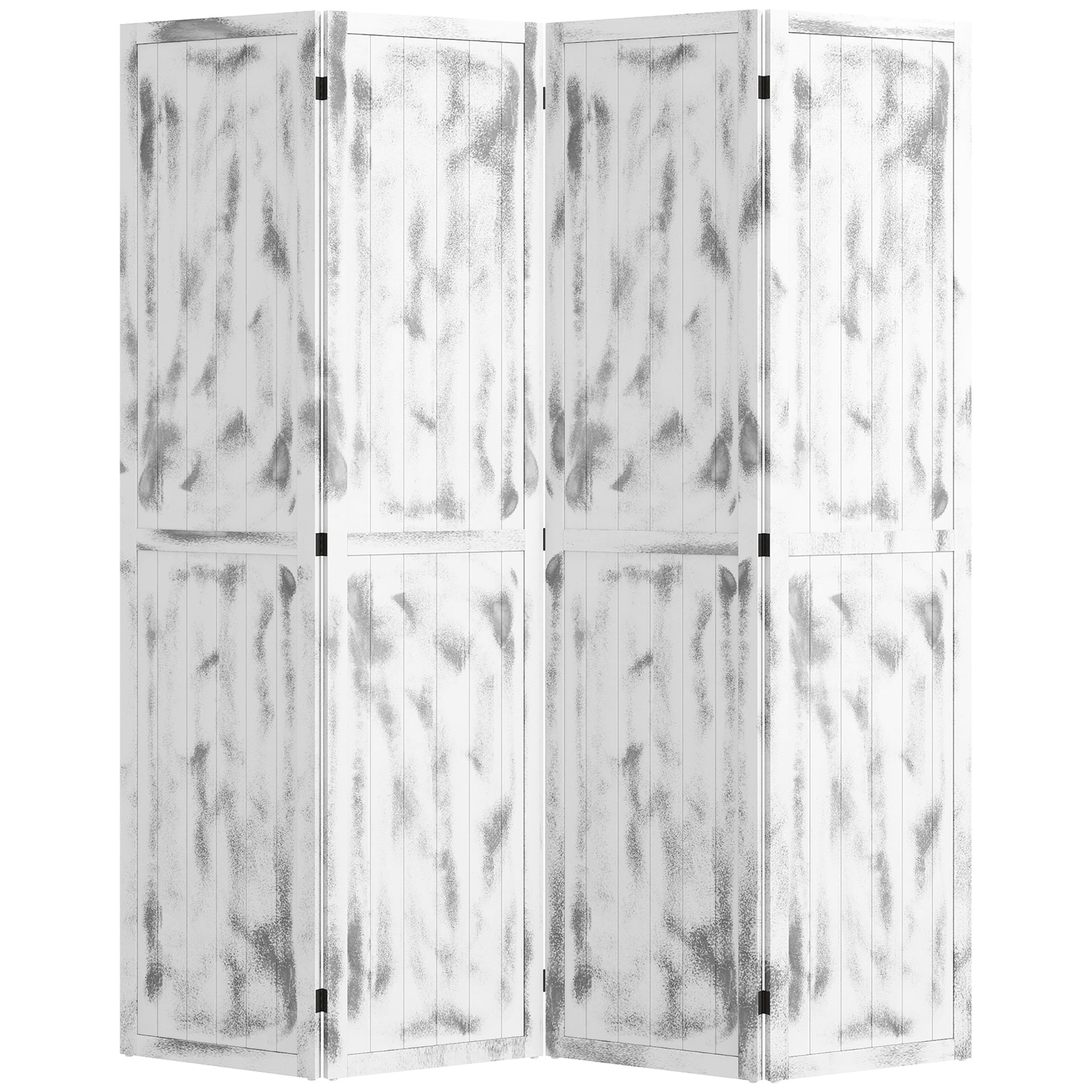 HOMCOM Screen Divider Room Divider Screen with Foldable Design for Indoor Bedroom Office 5.5' Rustic White