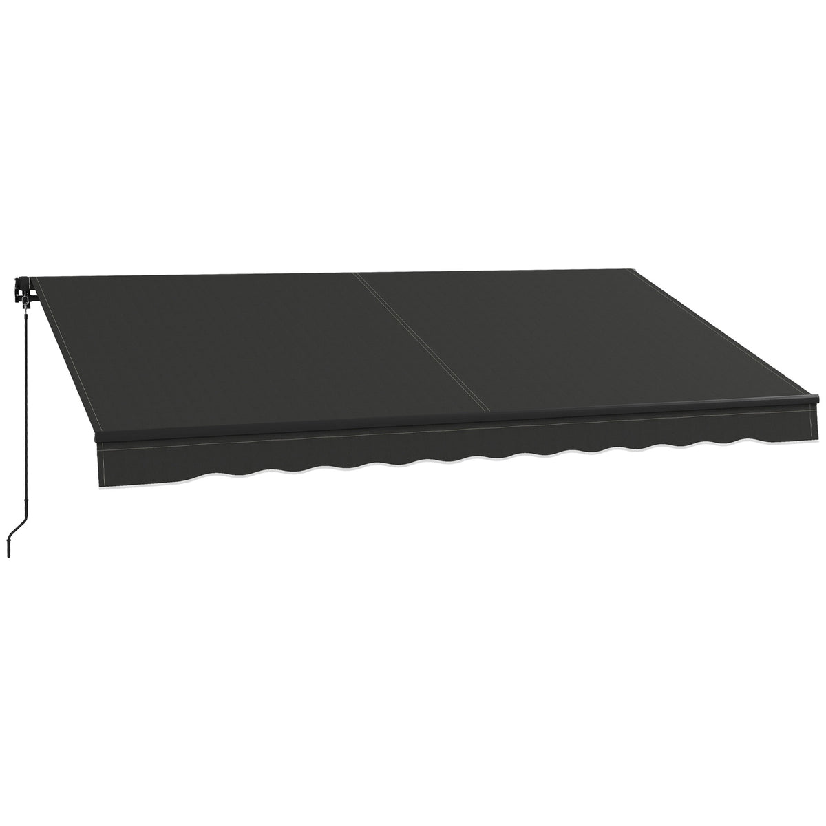 Outsunny 12' x 10' Retractable Awning, 280gsm UV Resistant Sunshade Shelter for Deck, Balcony, Yard, Dark Gray