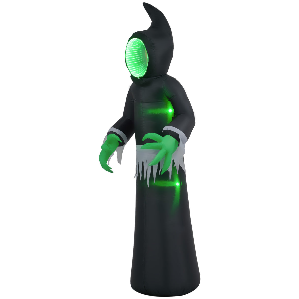 HOMCOM 8ft Inflatable Halloween Mirror Face Ghost, Blow Up LED Display for Garden Indoor Outdoor