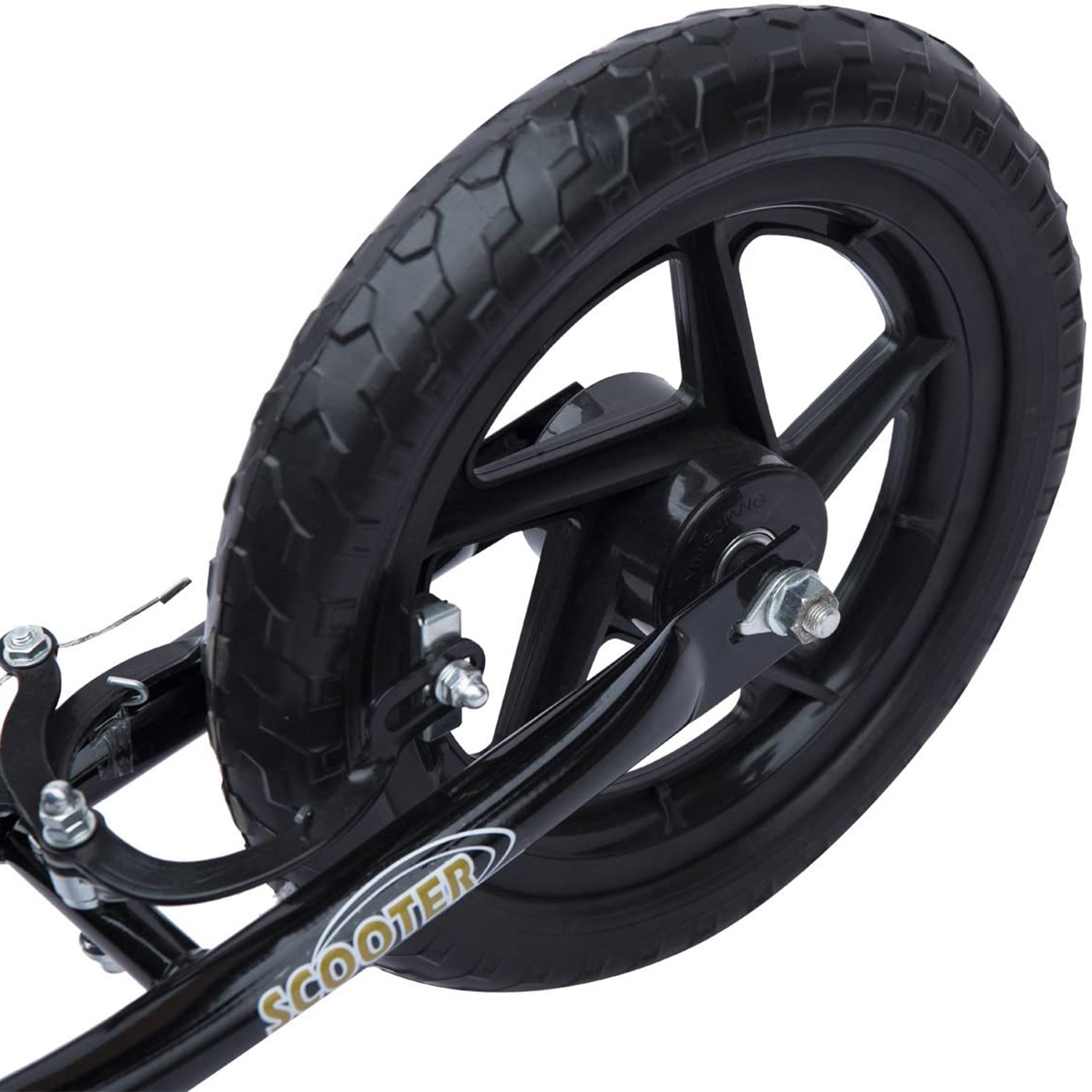 HOMCOM Kick Scooter for Kids 5-12 Years Old with Adjustable Height Handlebar, Non-slip Footplate, Big Wheels, Rear Brake, Black
