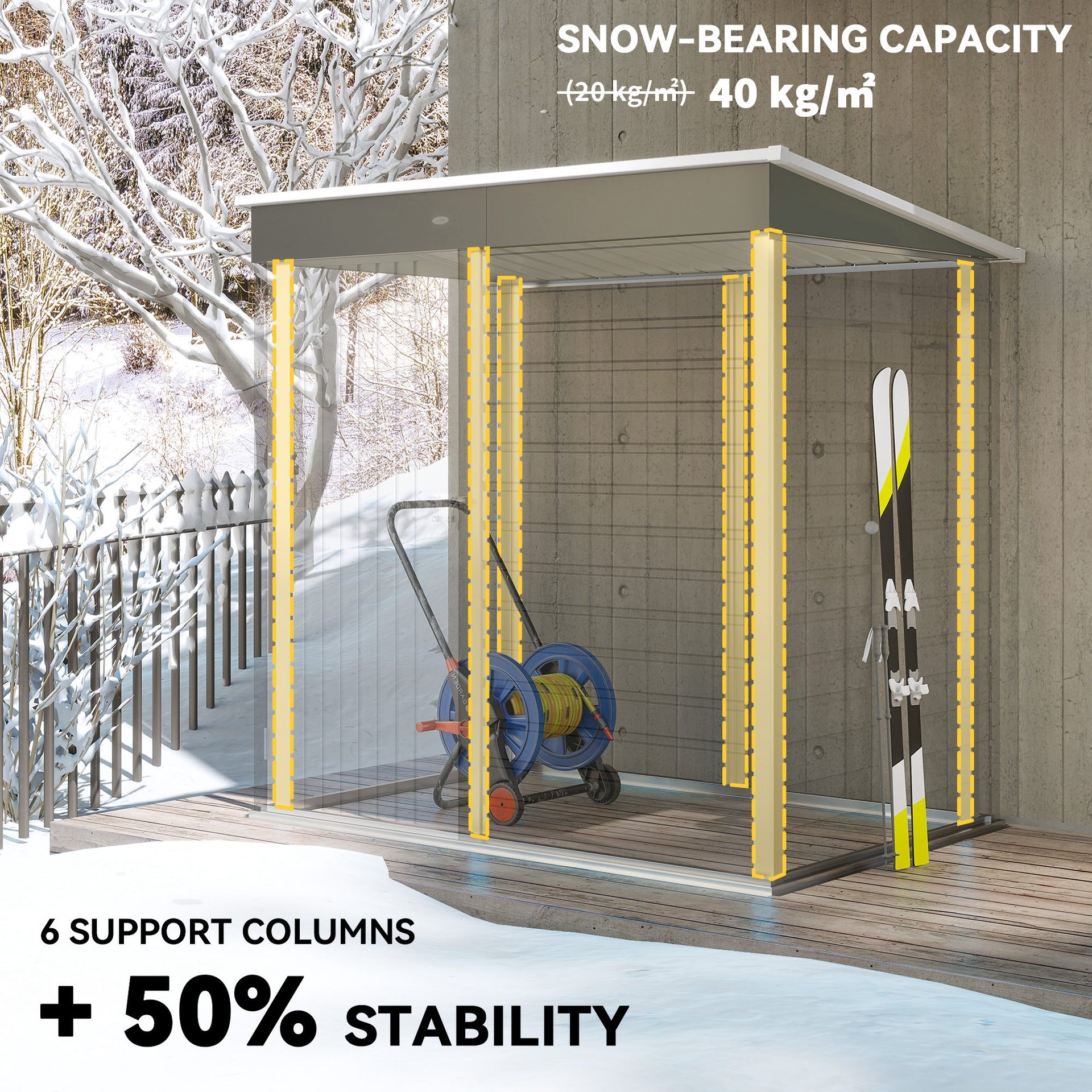Outsunny 6' x 4' Outdoor Garden Shed, Metal Storage Shed with Lockable Door and Gloves for Backyard Garden Patio, Light Gray