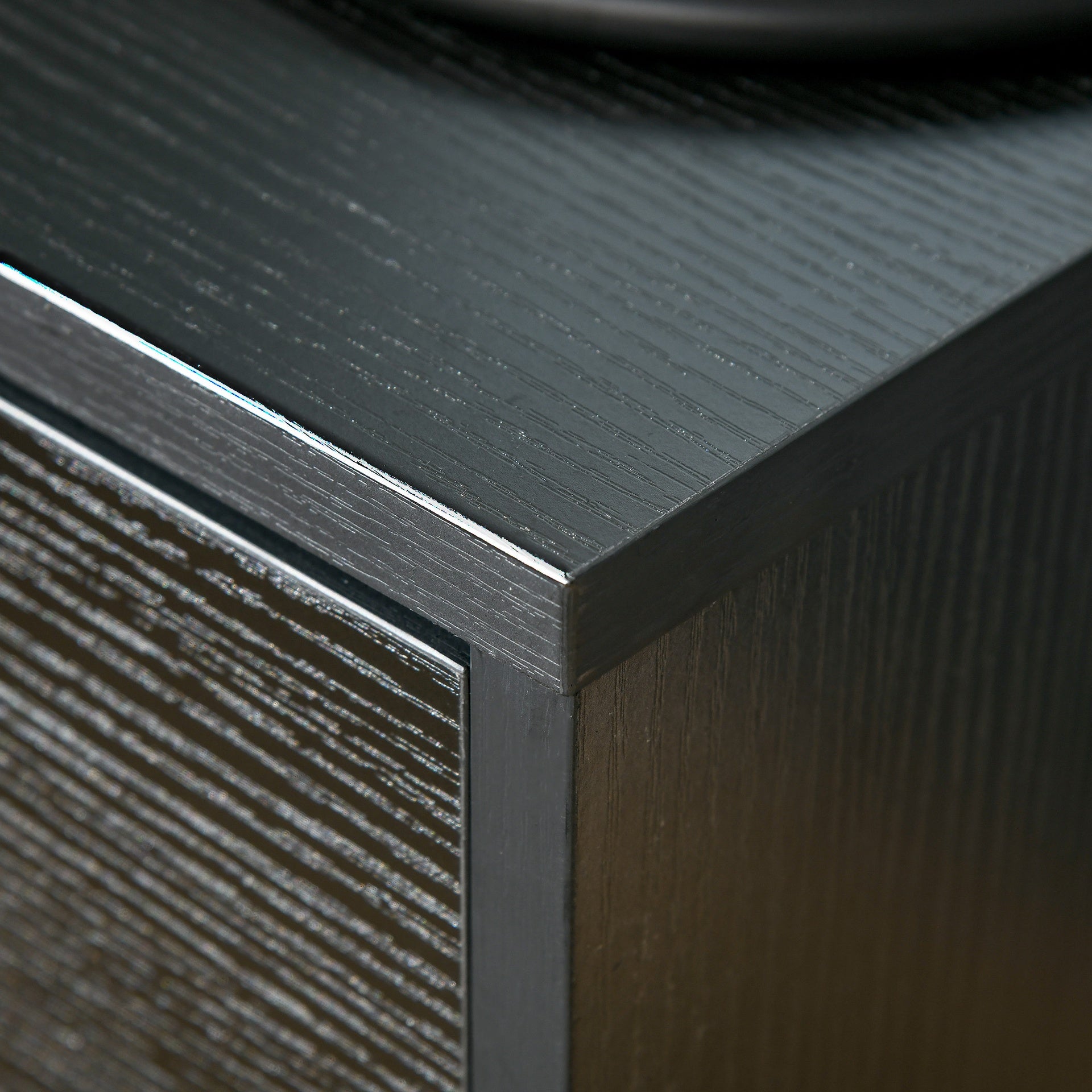 HOMCOM Modern Side Table with Drawer and Storage Shelf, End Table for Living Room, Black Wood Grain