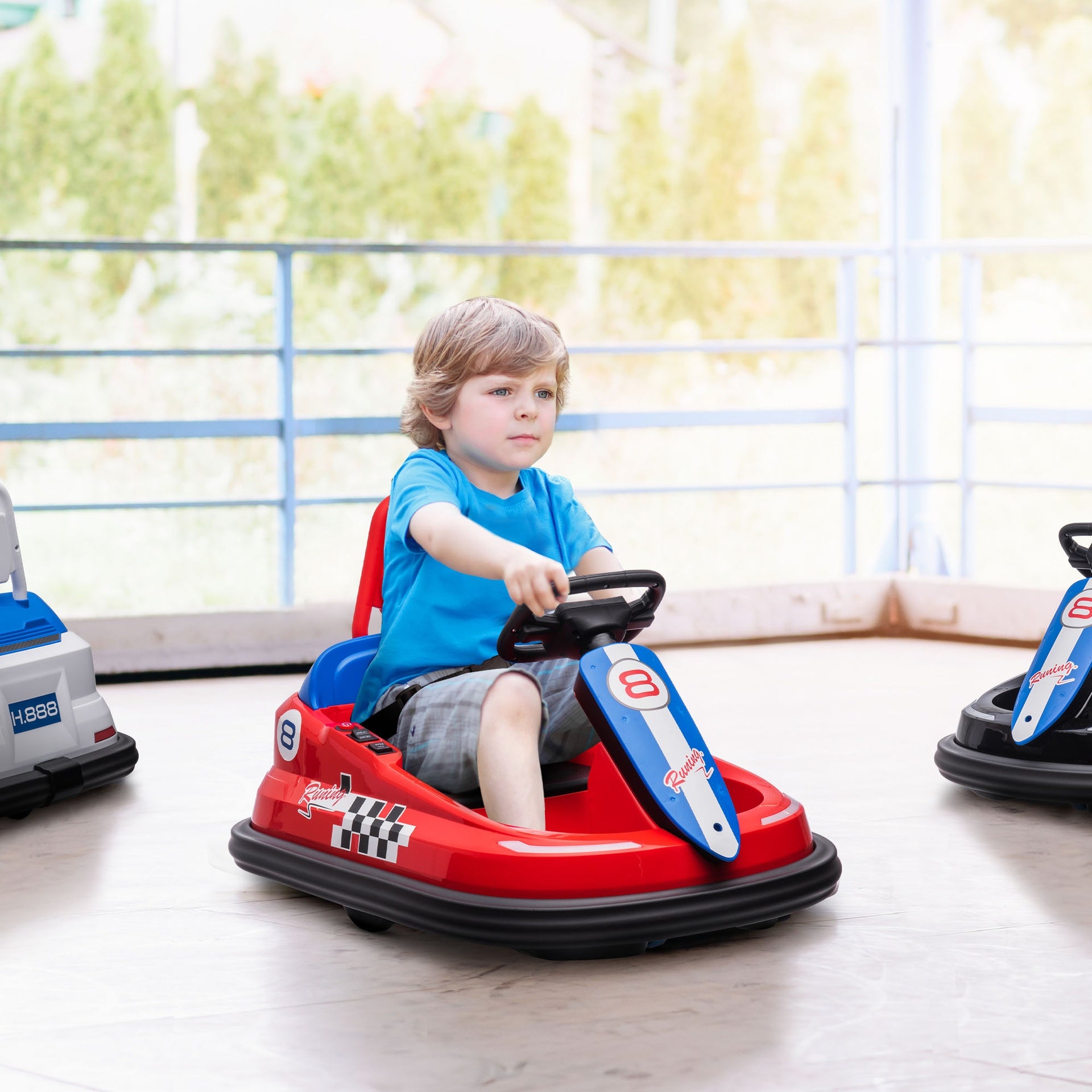 Aosom Bumper Car for Kids, 360° Rotation 6V Electric Ride On Bumper, Red