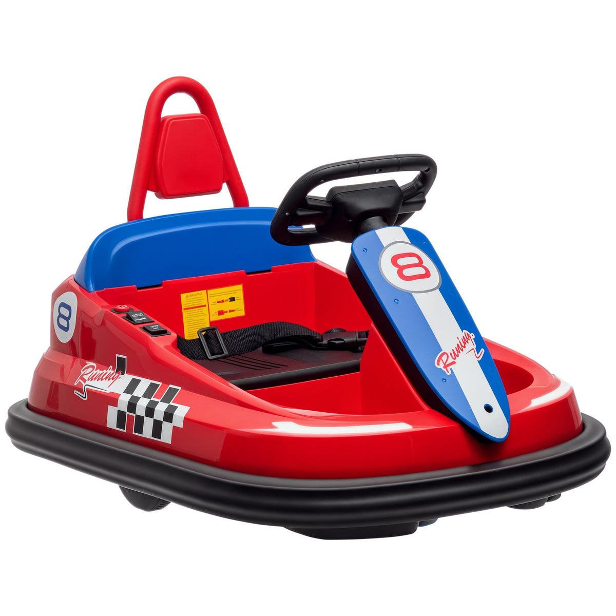 Aosom Bumper Car for Kids, 360° Rotation 6V Electric Ride On Bumper, Red